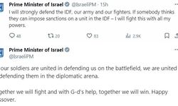 Netanyahu’dan ‘IDF’e yaptırım’ açıklaması: Mücadele edeceğim