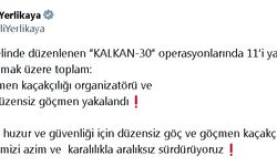 Göçmen kaçakçılarına yönelik 'Kalkan-30' operasyonu