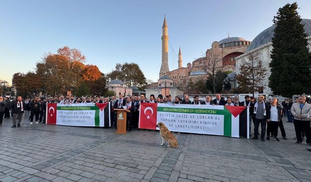 Adıyaman Dernekler Federasyonu Gazze'ye destek için Ayasofya'da buluştu